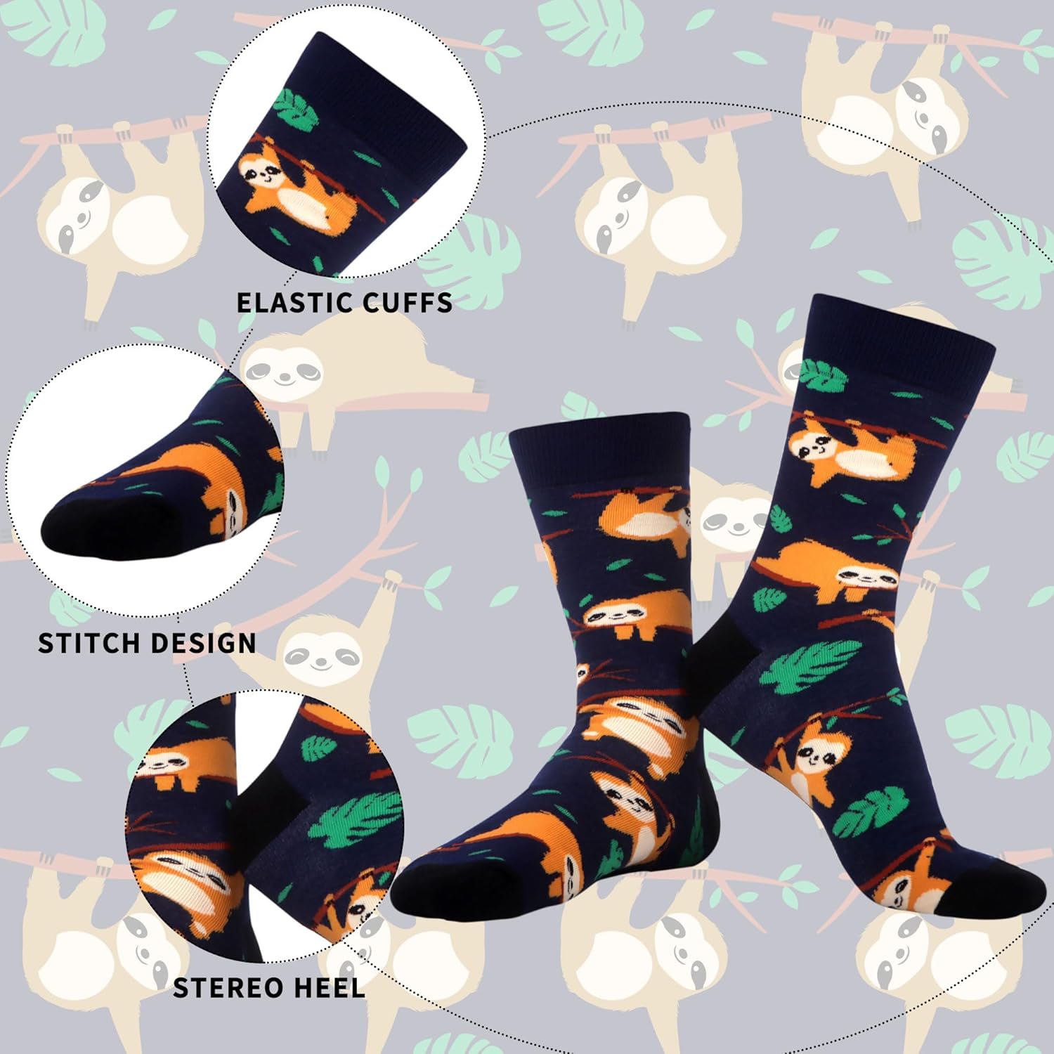 WeciBor Men's Dress Funny Crazy Colorful Novelty Combed Cotton Crew Socks 12 Pack - Size 7-10/10-13/13-15 - Image 3