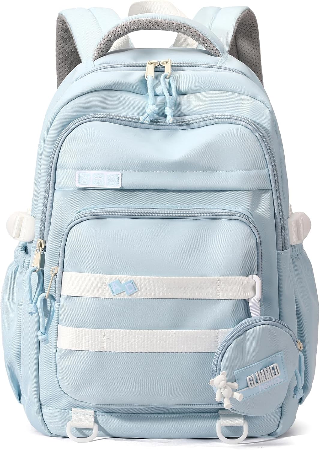 Kids Backpack for Girls - Aesthetic School Backpack for Teens - Blue Bookbag