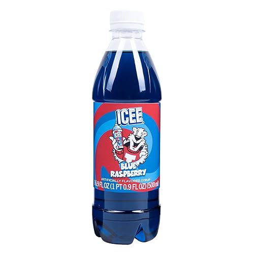 Miniatura 10 de Icee - Paquete de 2 jarabes para granizados de hielo. Jarabes auténticos de hielo que incluyen sabores de frambuesa azul y cereza roja. 2 botellas
