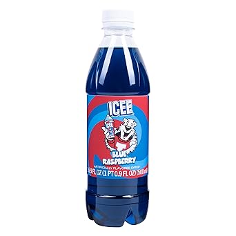 ICEE Blue Raspberry Slushy Syrup 16.9 fl oz Officially Licensed Blue Raspberry Flavor for Slushie Machines, Freeze Pop Makers & Making Cups Vegan Friendl Snow Cone Syrup