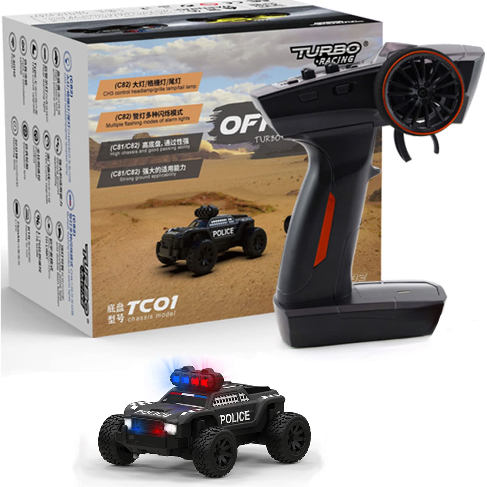 Turbo Racing C76 1/76 Auto Drift RC Elettrica - Pronta All'uso, Scala Ridotta