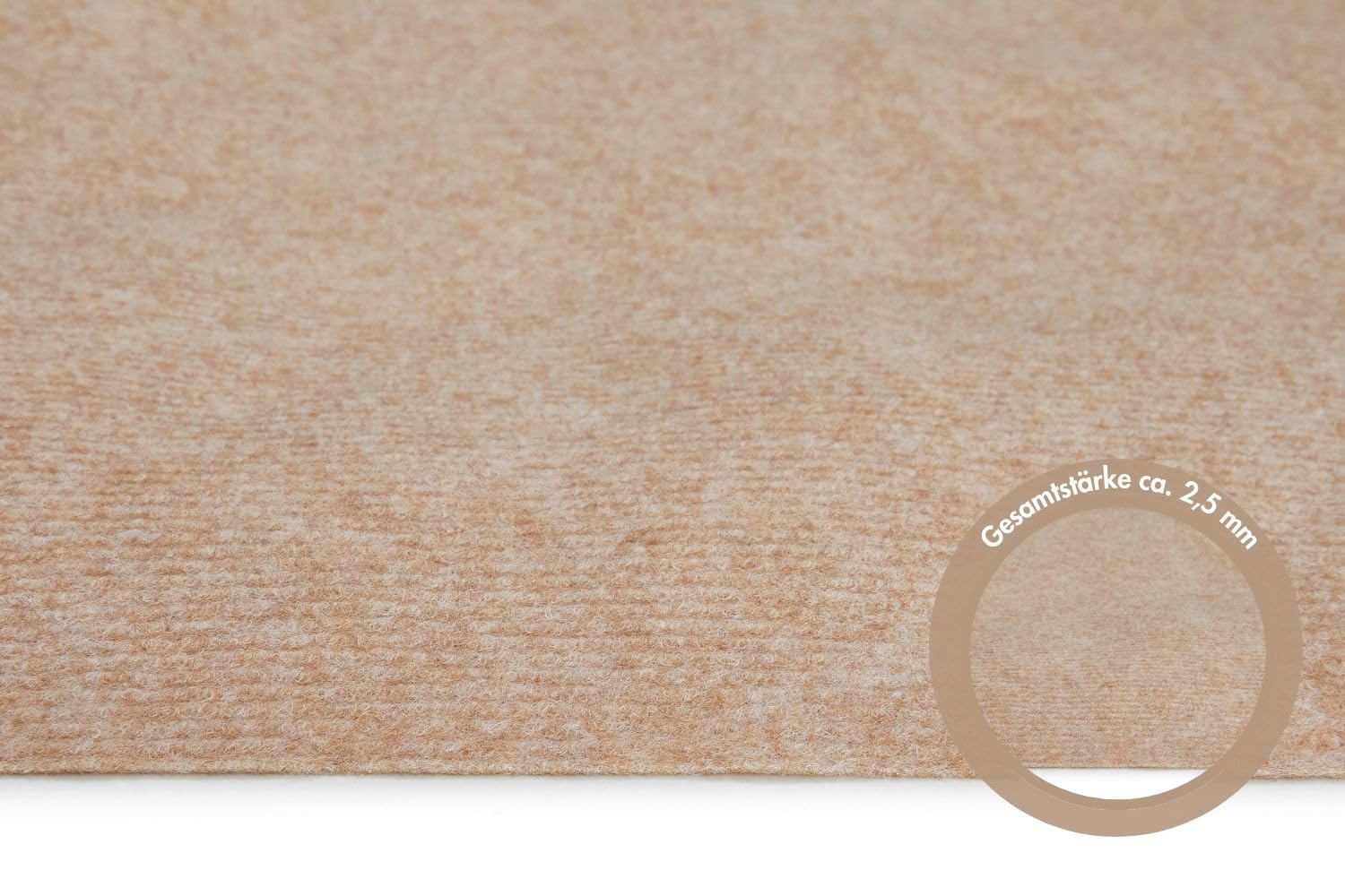 andiamo Teppichboden Milo - Nadelfilz Meterware, Teppich zum zuschneiden, Bodenbelag aus Nadelflies, funktional und leicht zu verlegen, 200 x 500 cm, Beige