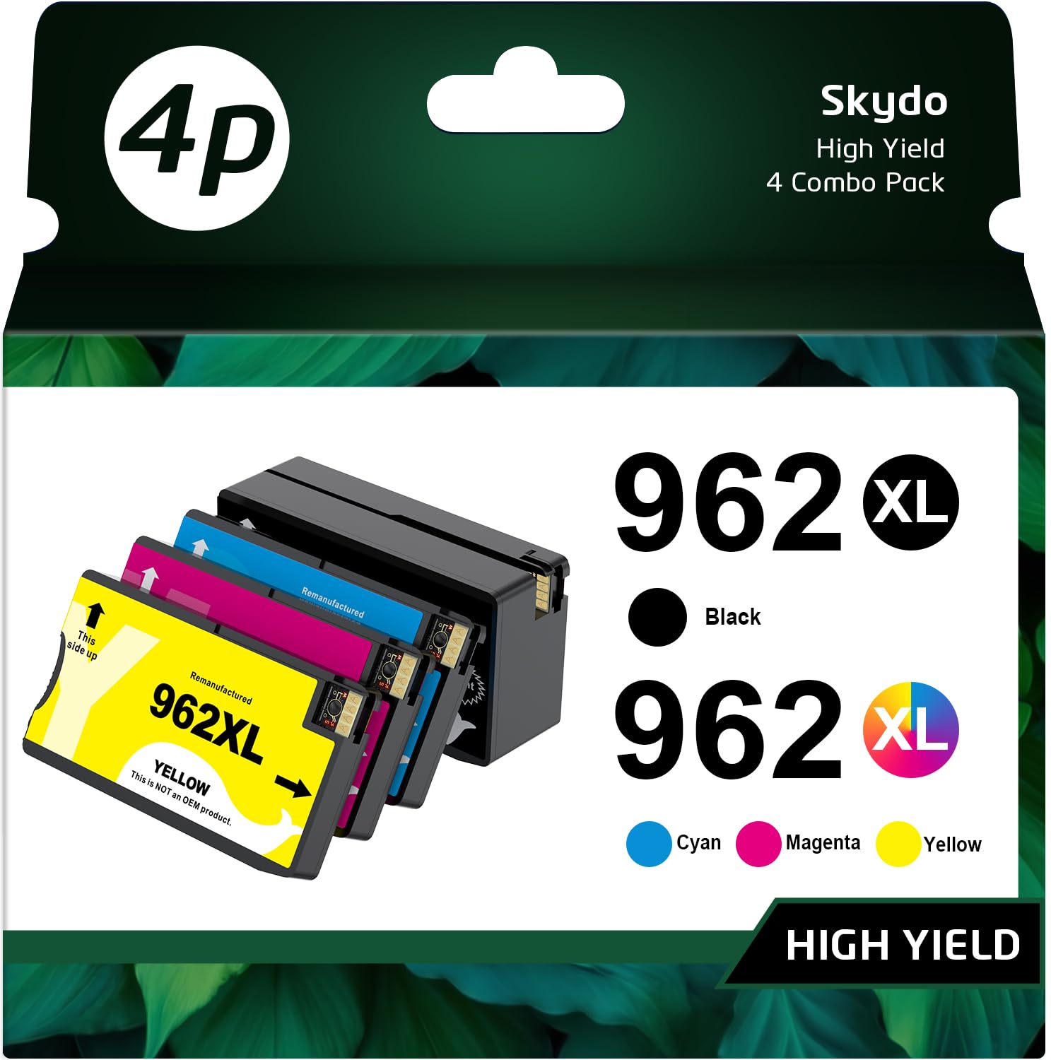 962XL Ink Cartridges Combo Pack Compatible Replacement for HP 962XL 962 XL Ink Cartridges Combo Pack Work with HP Officejet Pro 9010 9020 9025 9015 9018 (4 Pack) 962 Black Cyan Magenta Yellow