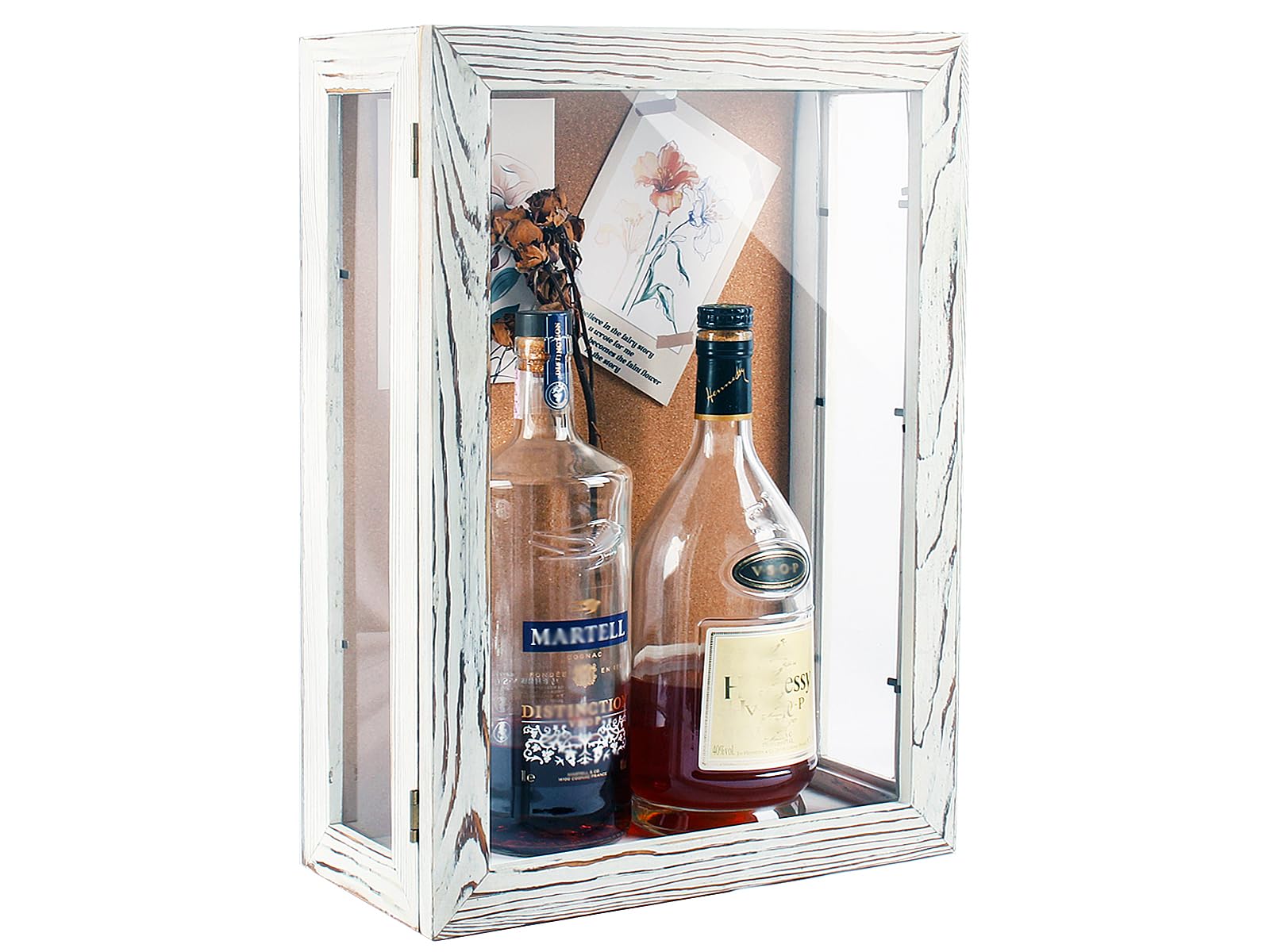 Wall Display Case Single Wine Bottle Mirror Back, UV-Protected