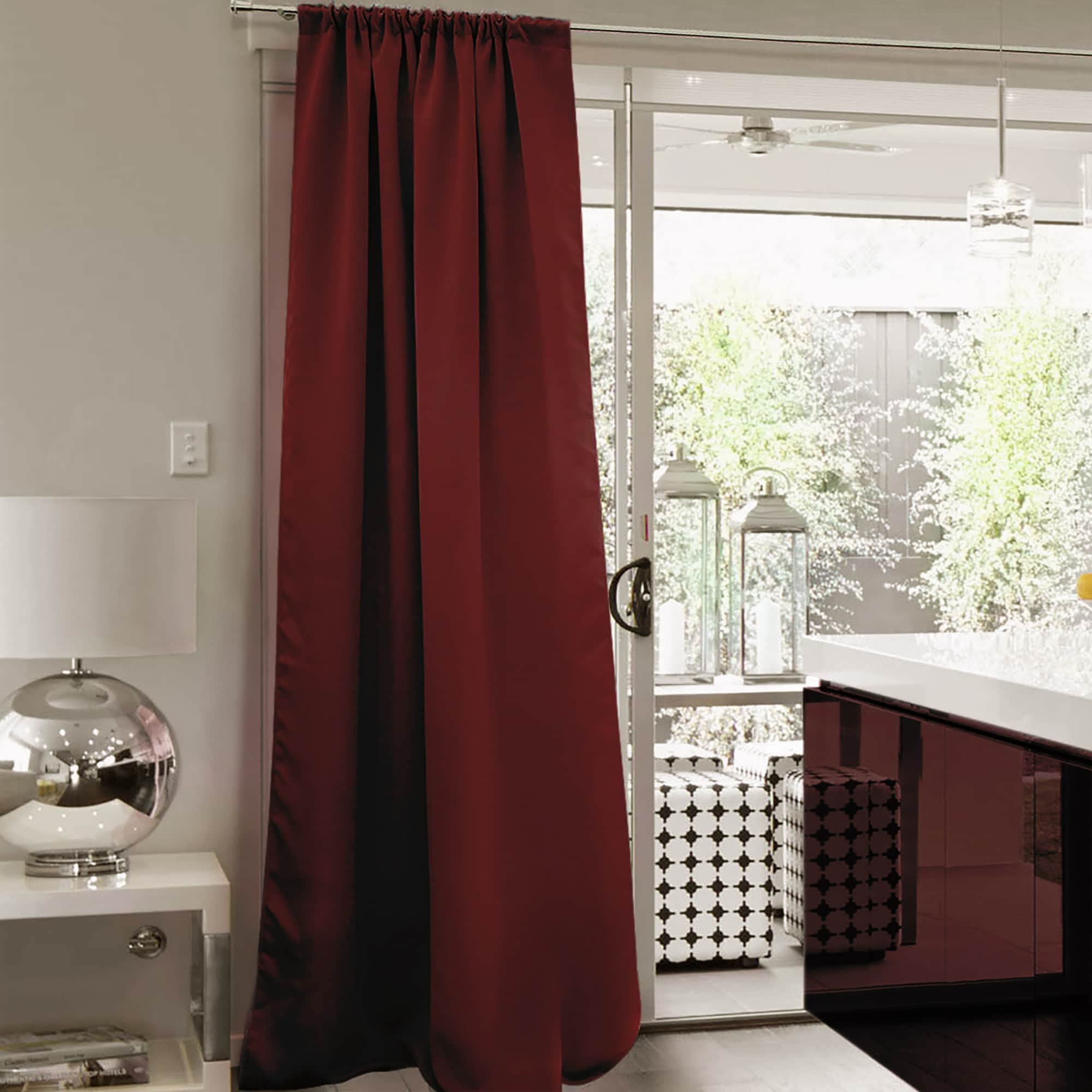 Victoria M. Aurora Verdunkelungsvorhang Blickdicht Thermovorhang mit Kräuselband, für Gardinenstangen und -schienen 140 x 245cm, Bordeaux, 2er Pack