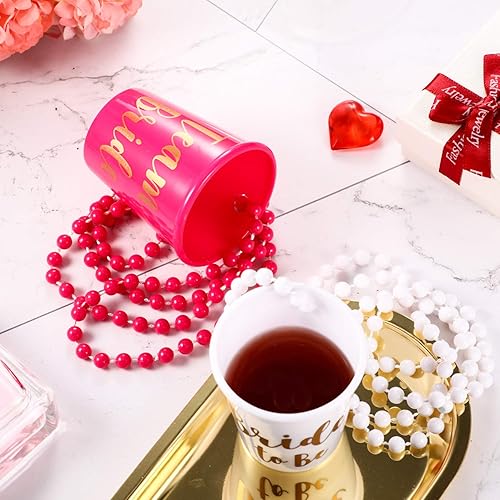 Miniatura 4 de Maitys 12 piezas de collar de cristal de chupito de novia con cuentas de plástico, lámina dorada para despedidas de soltera, fiestas nupciales