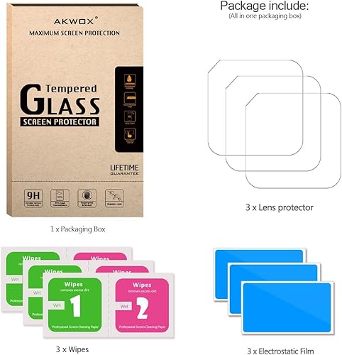 Miniatura 6 de (Paquete de 3) vidrio templado Protector de visualización para GoPro Hero 4 Session Hero 5 período de sesiones, akwox 0,3 mm, dureza 9H duro
