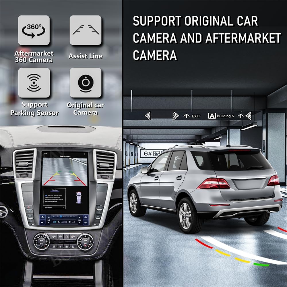 12.3 Inch Android Car Radio Upgrade for Mercedes-Benz ML GL W164 X164 2012-2015 HD Screen Car Video Player Touch Screen GPS Navigation Multimedia Play with Carplay
