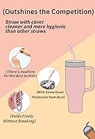 Vista 6 de Doboli Popote de Silicona de Repuesto de 13 Pulgadas de Largo con Cubierta para Popote, Compatible con Vaso Stanley Owala de 40 oz 30 oz, Paquete