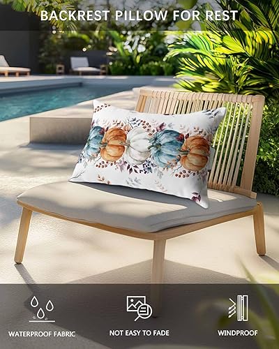 Miniatura 3 de Chaise Lounge - Fundas de almohada para reposacabezas y reposacabezas, funda de almohada lumbar de otoño para exteriores, impermeable, para piscina,