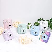 Vista 6 de Aenllosi Funda protectora de silicona adecuada para cámara Fujifilm Instax Mini 12 con correa para el hombro (rosa flor, solo funda)