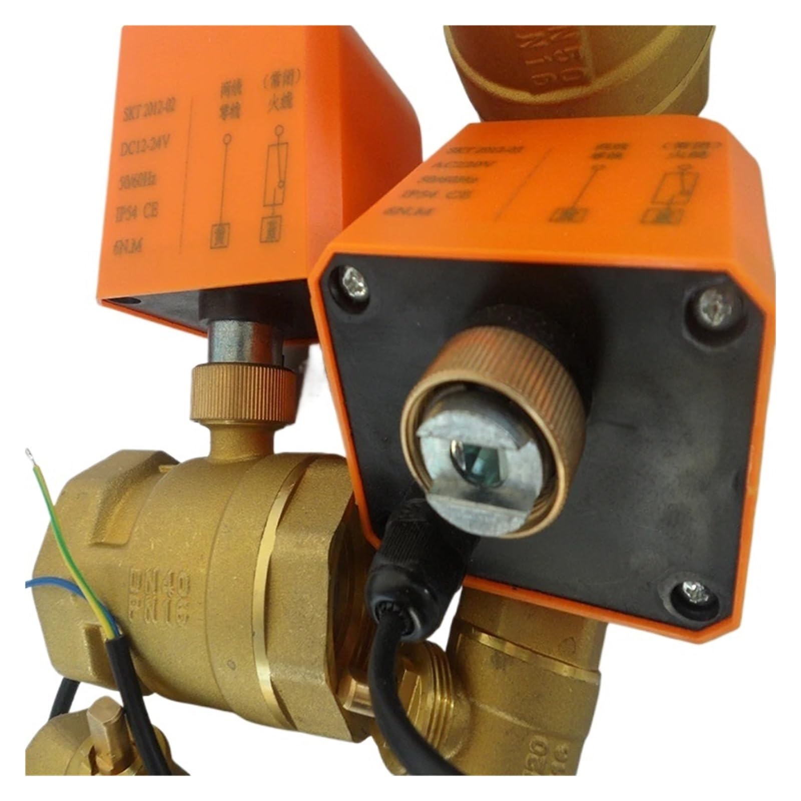 Valve motorisée Vanne à boisseau sphérique motorisée en laiton à actionneur AC220V DC12-24V, 2 fils, 2 voies, 1/2" à 2", commande automatique, vanne à boisseau sphérique électrique d'arrêt(DN25,DC12-2