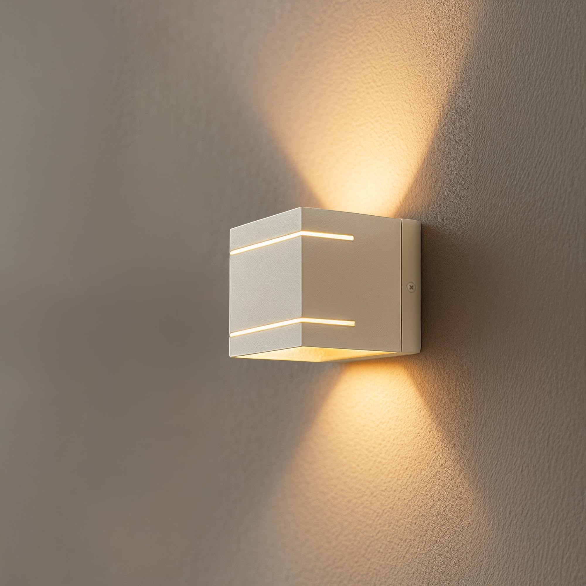 SSC-LUXon 4x KOURA DUO Wandlampe weiß Up & Down – Wandleuchte mit G9 3W Licht warmweiß – Diffuser Lichteffekt für indirekte Wandbeleuchtung