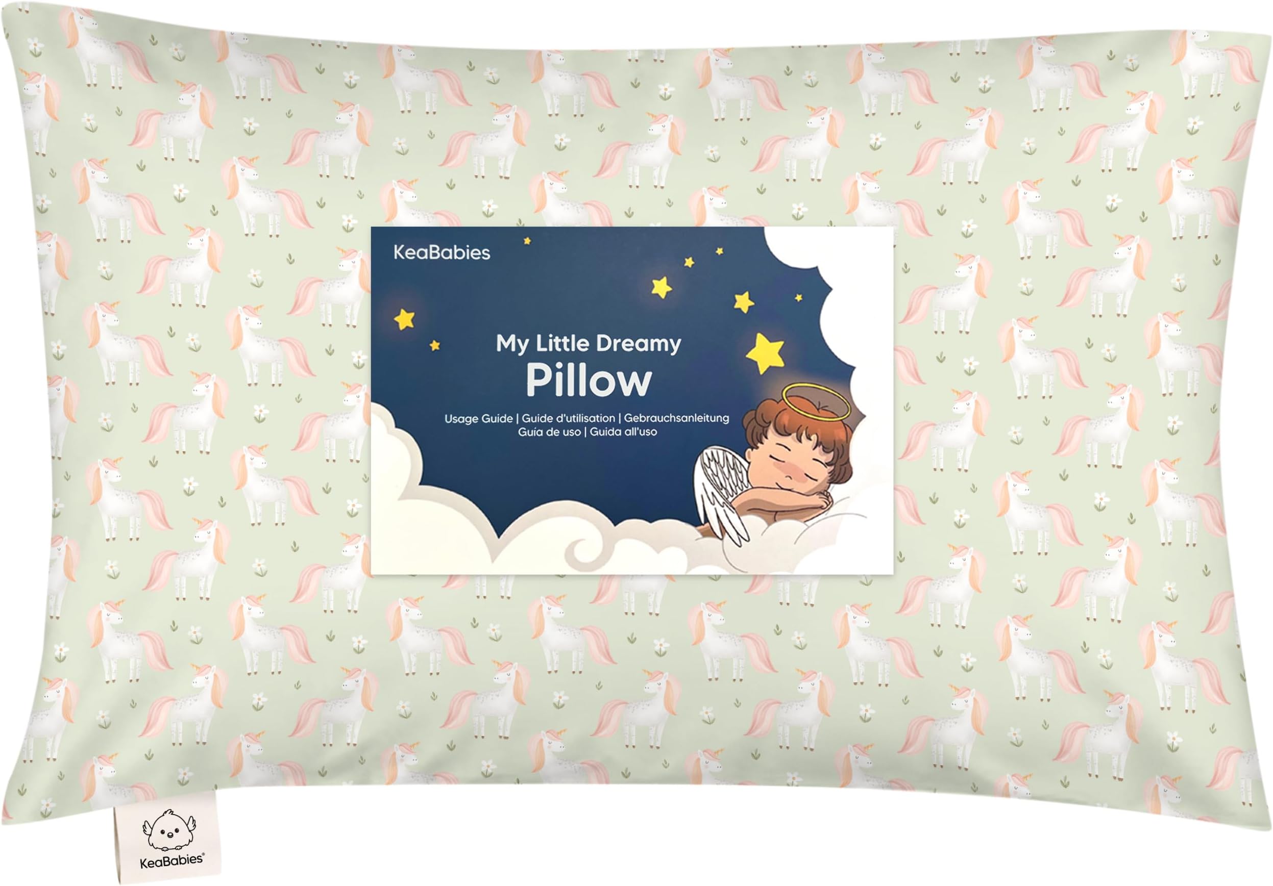 KeaBabies Toddler Pillow Pillowcase - 13x18 My Little Dreamy Pillow, Organic Cotton Pillows Sleeping, Travel Pillows, Mini Nursery Bed (Grace), 13''x18''
