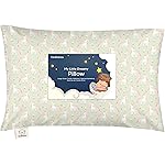 Toddler Pillow with Pillowcase - 13x18 My Little Dreamy Kids Travel Bed Pillows for Sleeping, Organic Cotton Small Pillowcase, Soft & Breathable, Machine Washable, Toddlers 2-5 years old (Grace)
