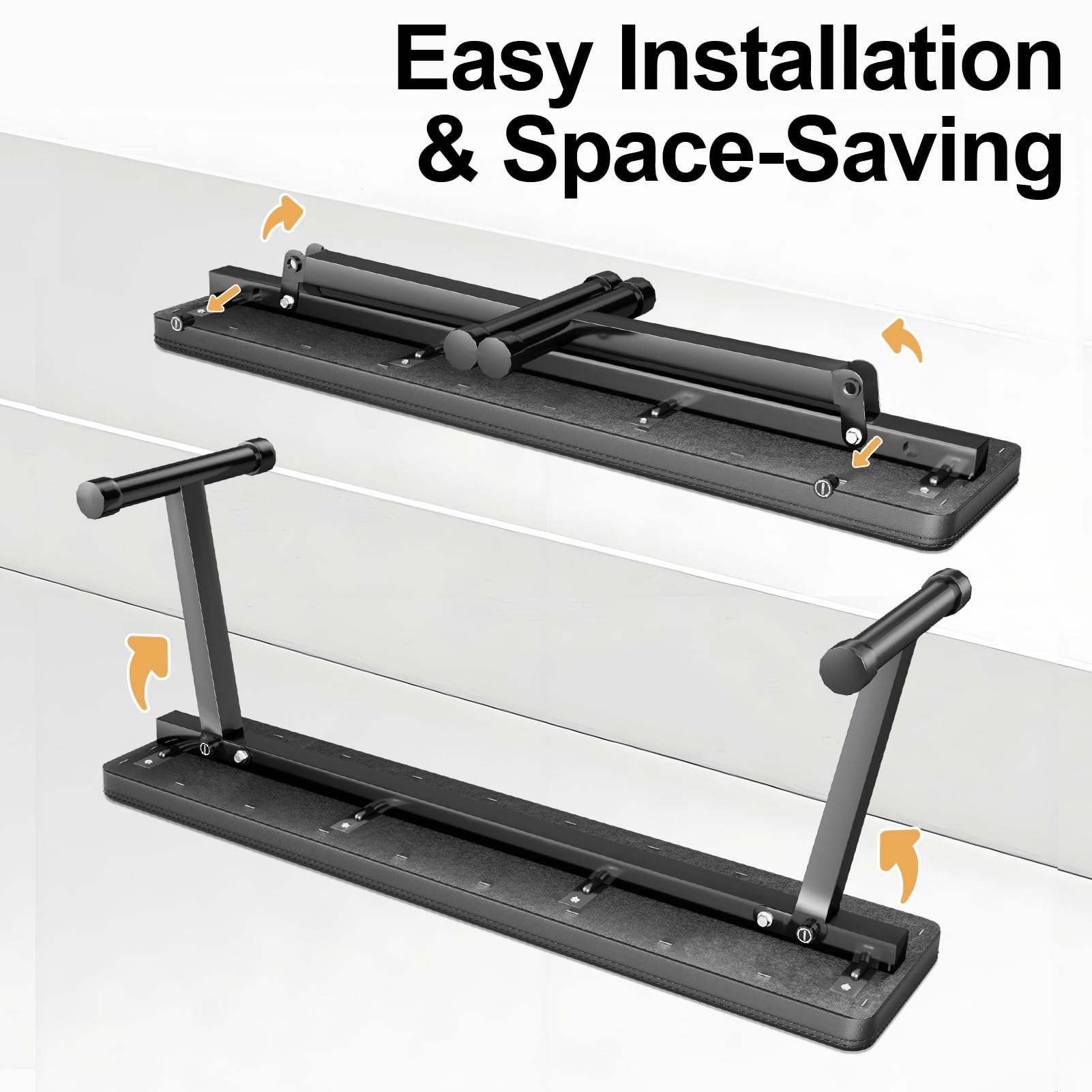 Banc Plat, Banc d'haltères Pliable, Salle de Gym à Domicile, Appareil d'exercices abdominaux, Musculation avec Coussin en Simili Cuir, Double mécanisme Verrouillage, équipement Fitness pour