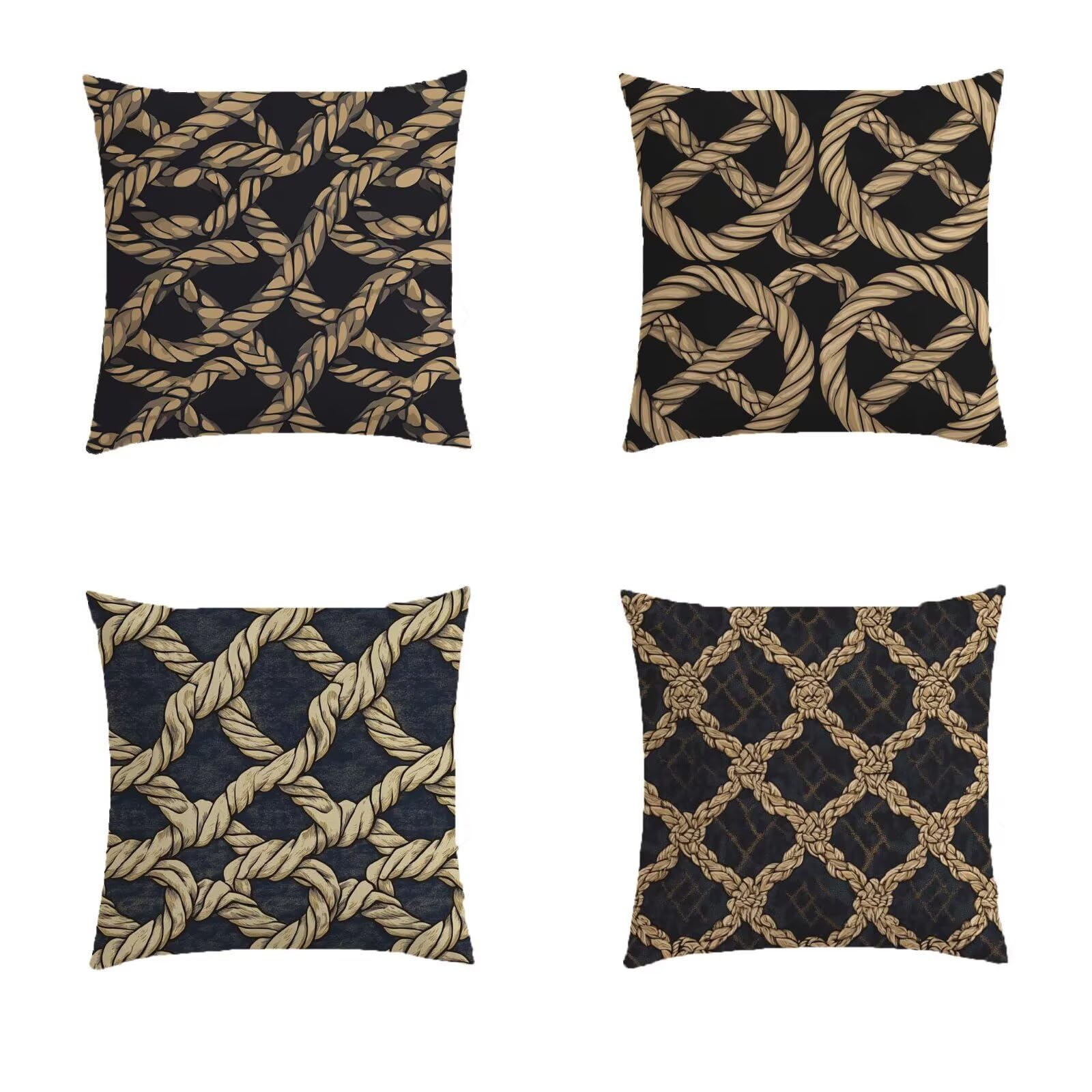 Housse coussin 80x80cm extérieur imperméable contre la pluie pour salon jardin lot de 4 S908