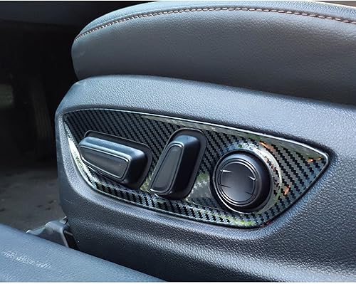 Miniatura 7 de Xotic Tech - Cubierta de panel de interruptor de ajuste de asiento, acero inoxidable con patrón de fibra de carbono, compatible con Camry 2018-2024