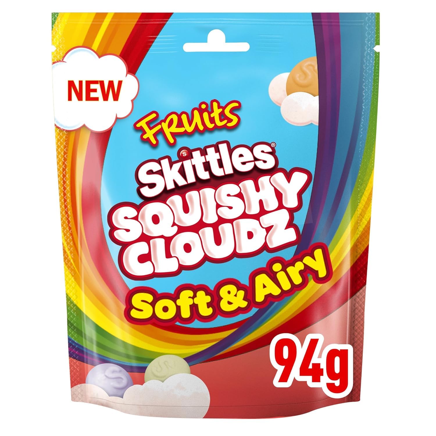 Skittles Squishy Cloudz Fruit Sweets Bag 94g (Pack of 18)