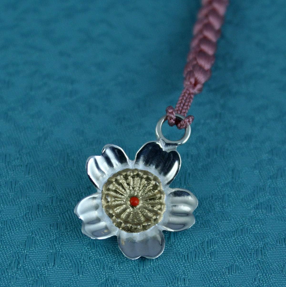 [梅都工房] 根付 銀製 桜・さくら・サクラ 霞桜 小 作品