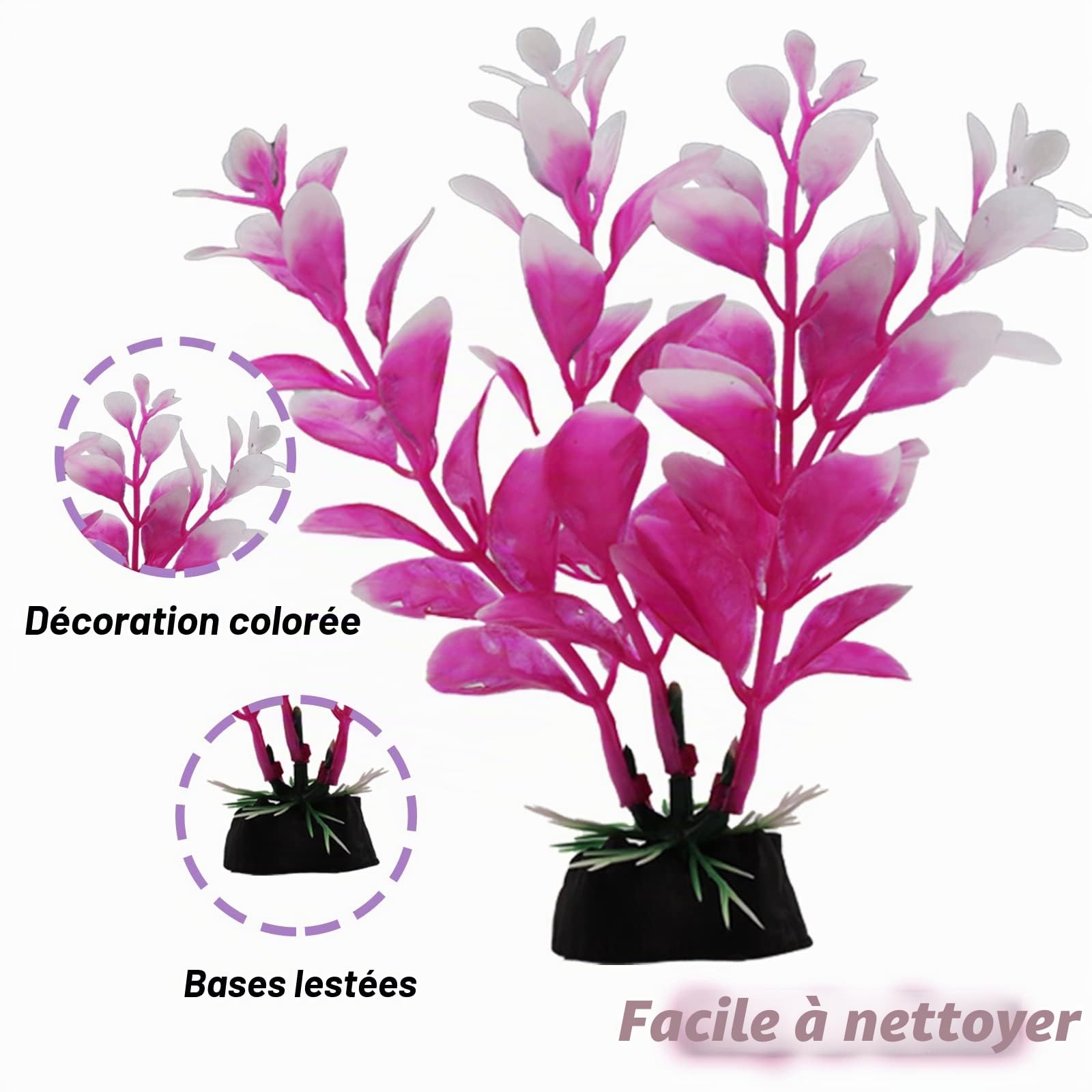 QUOZUO 25 Pièces Artificielle Aquarium Decoration Plante et Rocher Polyrésine Grotte Ornement, Cachette Décoration pour Aquarium Poissons