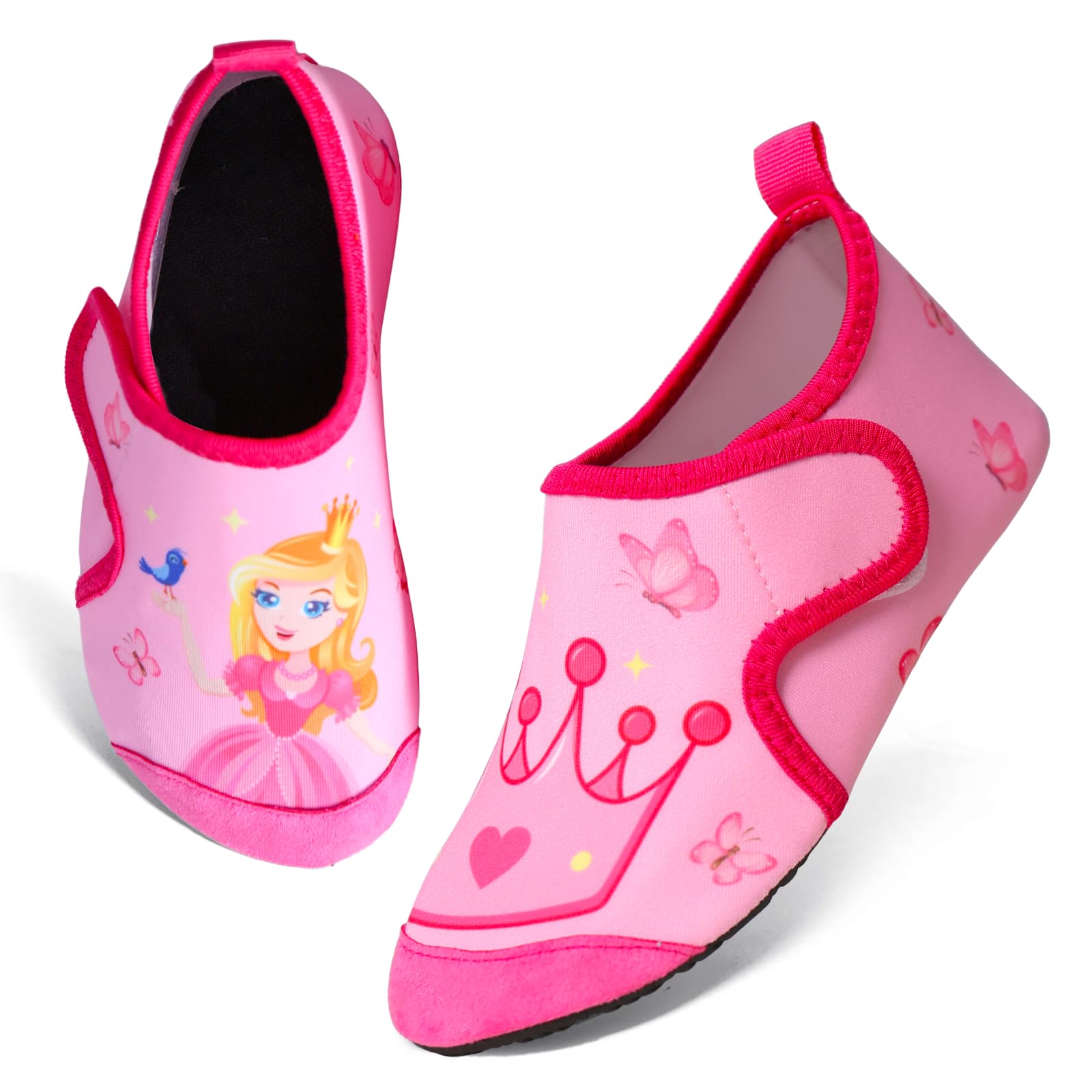 TMEOG Escarpines Niño Niña Zapatillas Agua Zapatos de Playa y Piscina Calcetines Natación de Antideslizante Calzado para el Agua Zapatos Descalzos para Niños 22-33EU