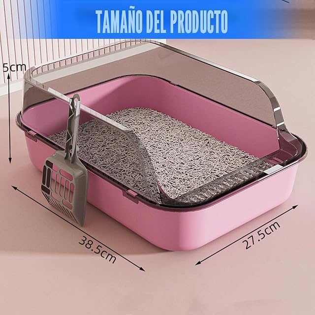 Foto 7 de 8 de XITEA Caja de arena extra grande para gatos, construcción gruesa con salpicaduras laterales altas