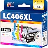 Starink LC406XL LC406 Ink Cartridges for Brother Printer LC406XL LC406 Compatible with Brother MFC-J4535DW MFC-J4335DW MFC-J5855DW MFC-J6555DW MFC-J6955DW Printer &lpar;4 Pack Black Cyan Magenta Yellow&rpar;