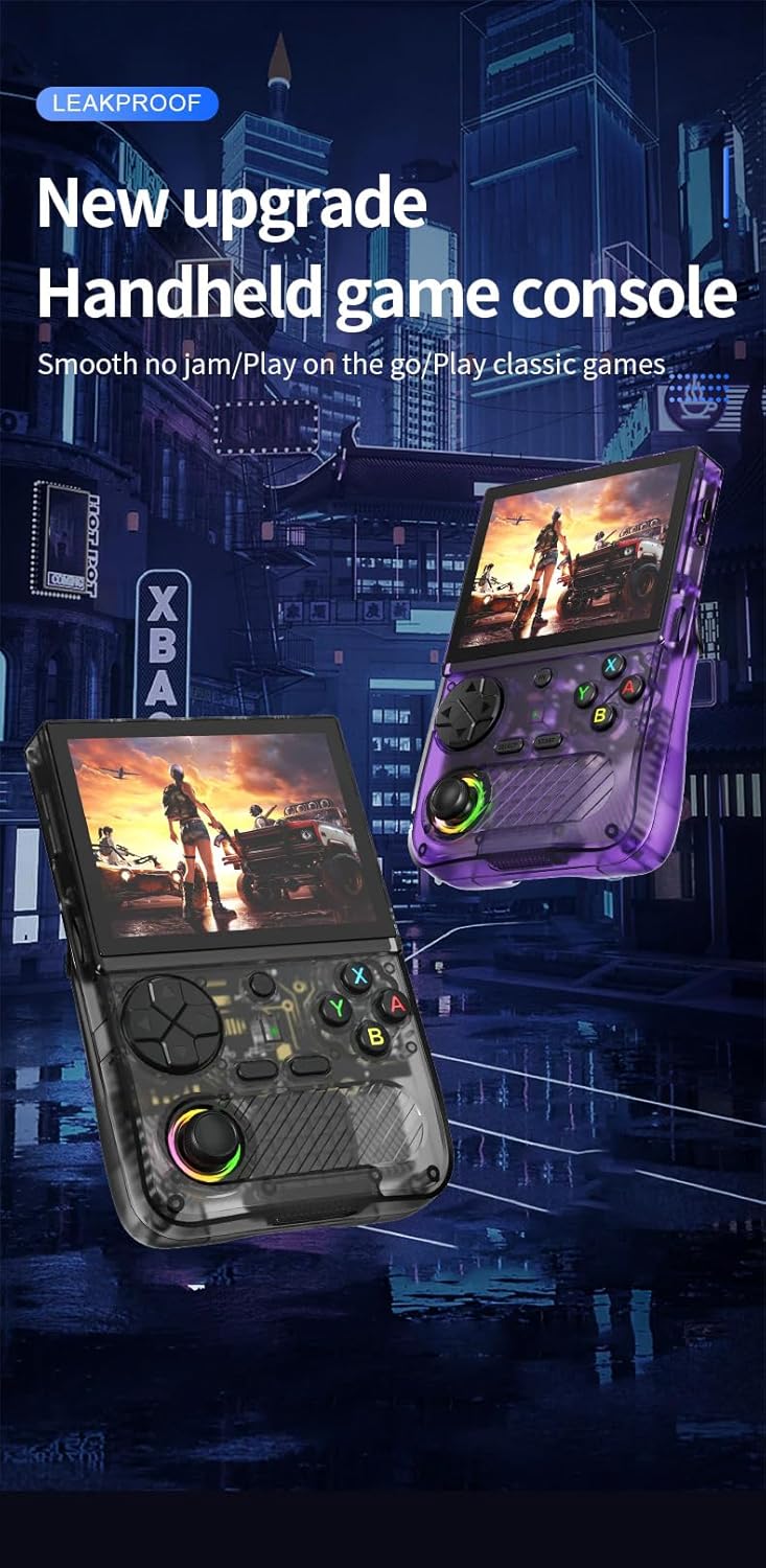 K36S Handheld Game Console，3.5 Inch IPS Screen Linux System with 64GB TF Card,Retro Gaming Console Built in 20000+ Games,Portable Handheld Video Games for Adults,3000mAh Battery (Red)