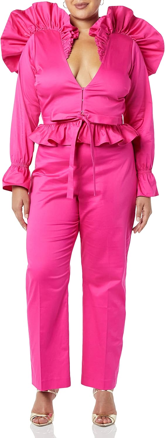 Making The Cut Womens Ruffle Long Sleeve Tie Front Jacket - Image 3