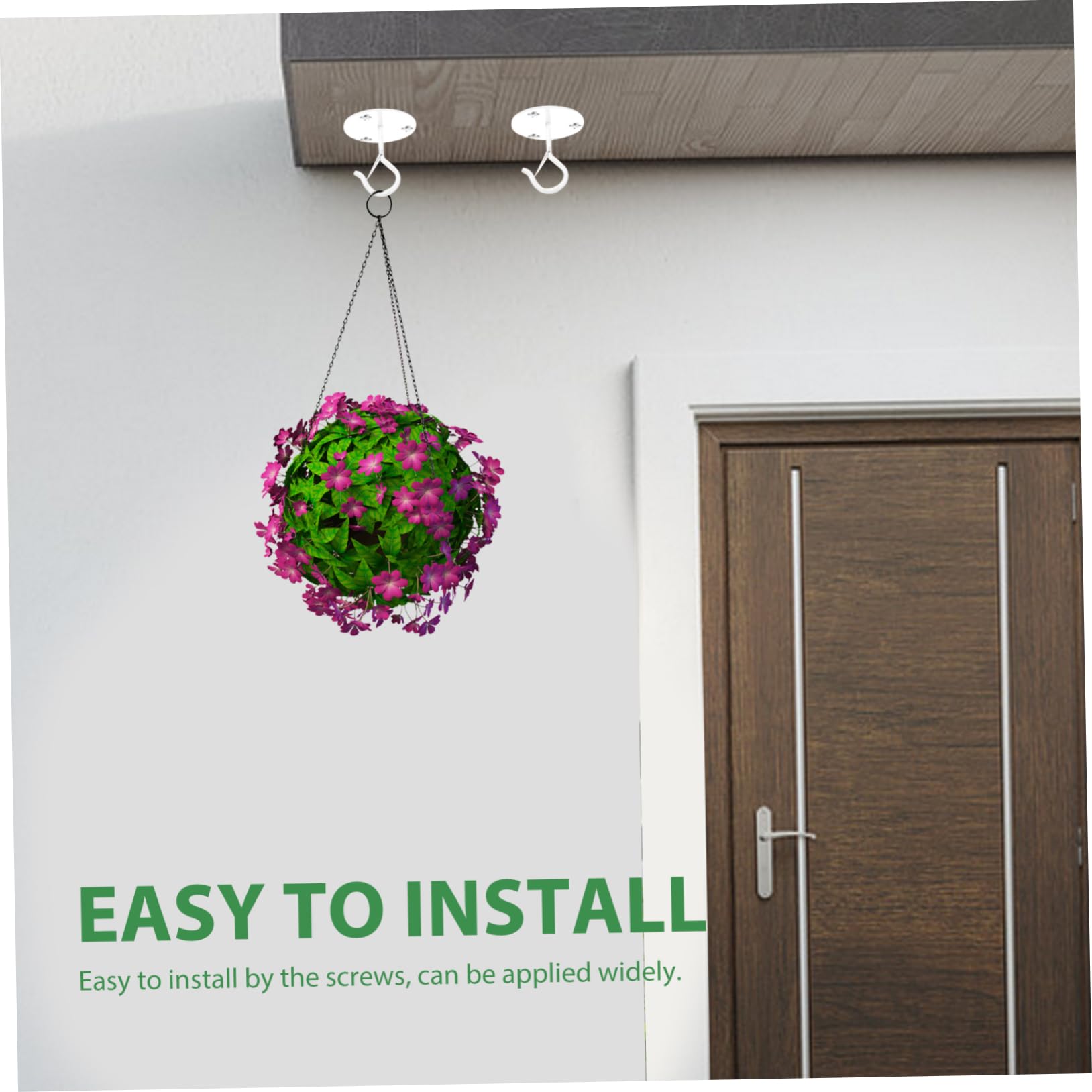 Kisangel 5 Ensembles Crochet Pour Plantes De Plafond Cintres Pour Plantes En Plein Air Crochets De Plafond Pour Suspensions Crochets De Jardinière Blanche Acier Carbone 2 Pièces * 5