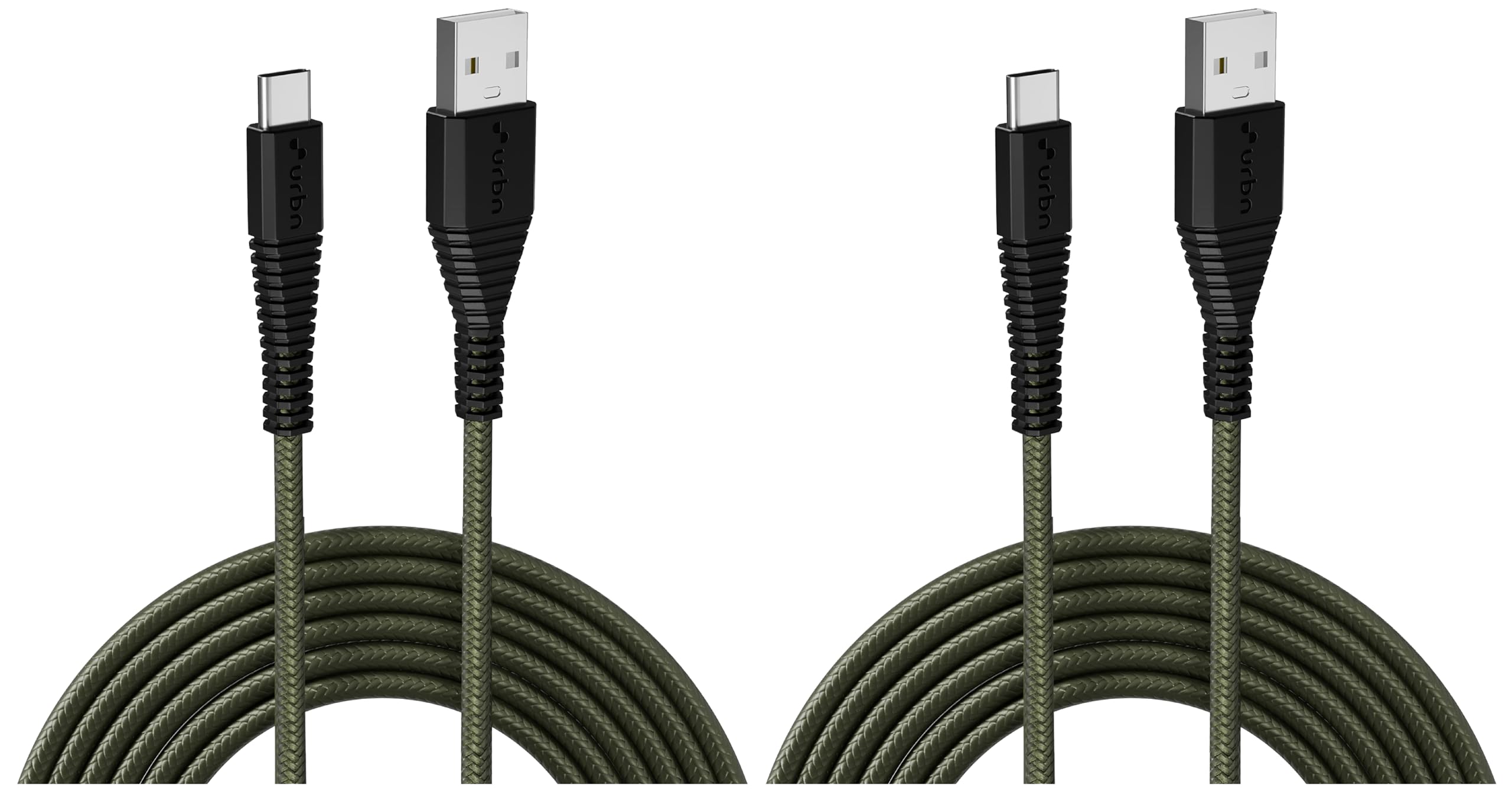 URBN USB Type-C 3.4A Fast Charging Cable (5ft) - Unbreakable Nylon Braided, Quick Charge Compatible with Samsung, OnePlus, and All C Type Devices - Charge & Data Transfer - Rugged Cable - Camo