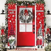 Yontree 2 x Merry Christmas Bunting – Door Banners Decoration in French