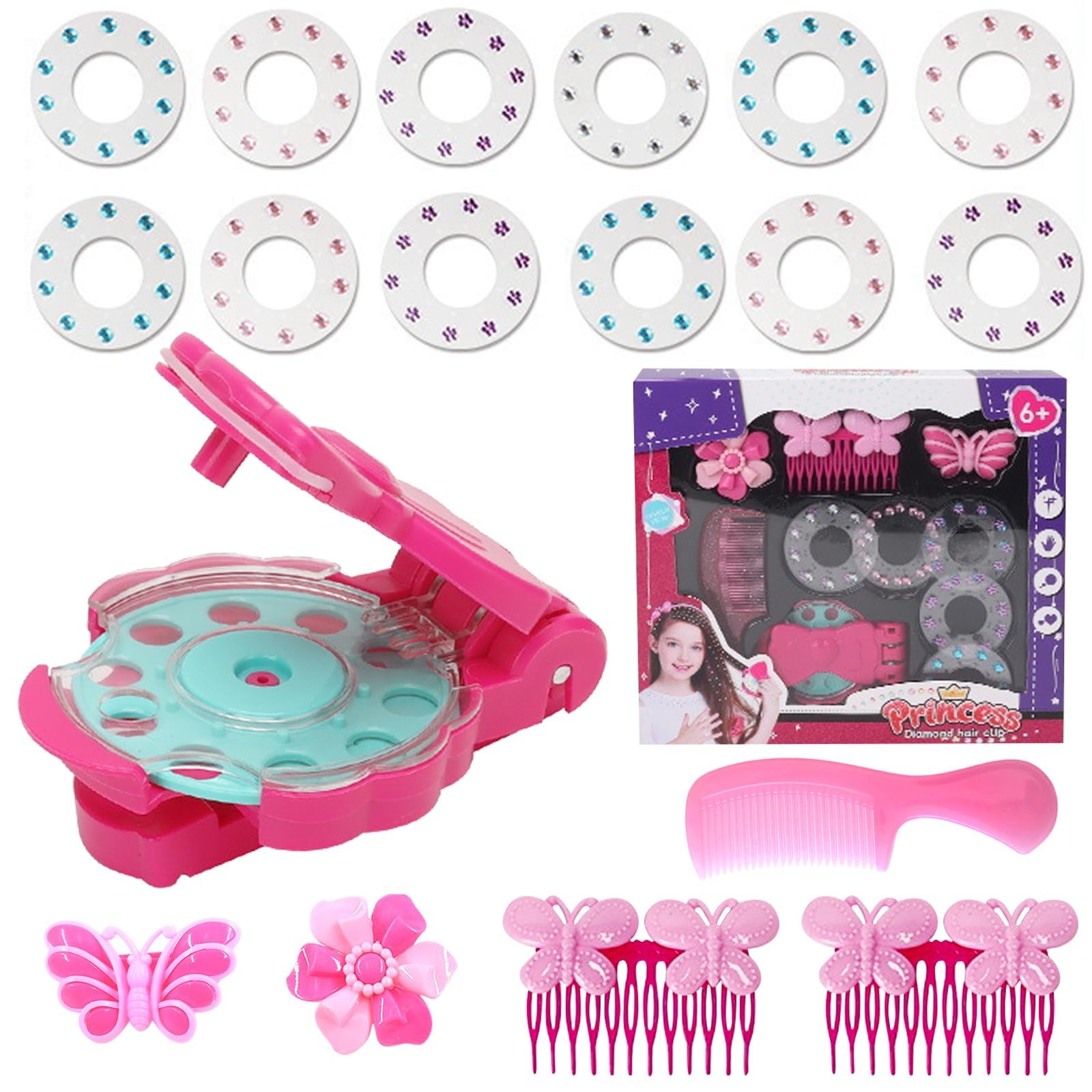 Hair Bedazzler Kit Con 120 Diamanti E forcine, fasce per capelli e pettini, Capelli Applicatore Strass, Applicatore Strass Diamante Gioielli Macchina Strumento Per Lo Styling Glam