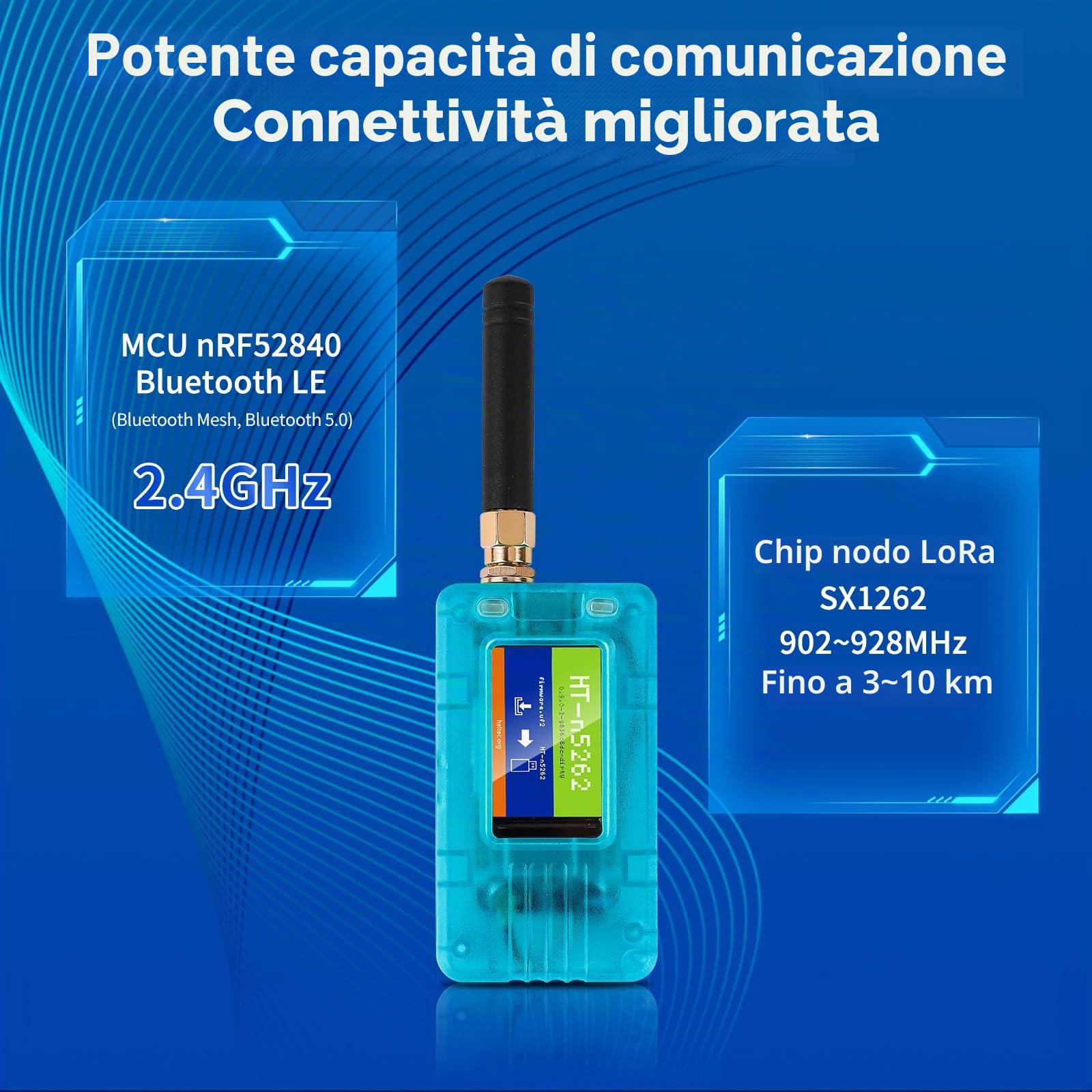 Mesh Node T114 con custodia protettiva e modulo GPS, nRF52840 MCU SX1262 LoRa Chip, supporta 868MHz LoRa, Bluetooth 5.0, display TFT LCD da 1,14 pollici, compatibile con Meshtastic Arduino