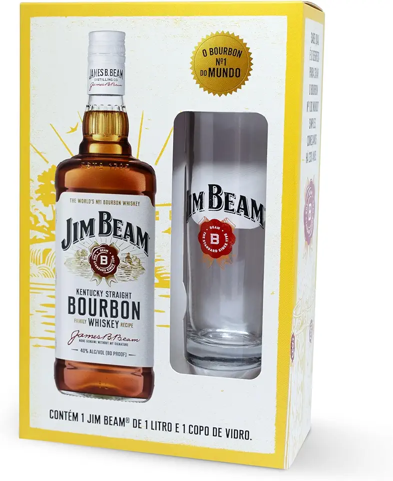 Kit Whisky Jim Beam White 1L + Copo