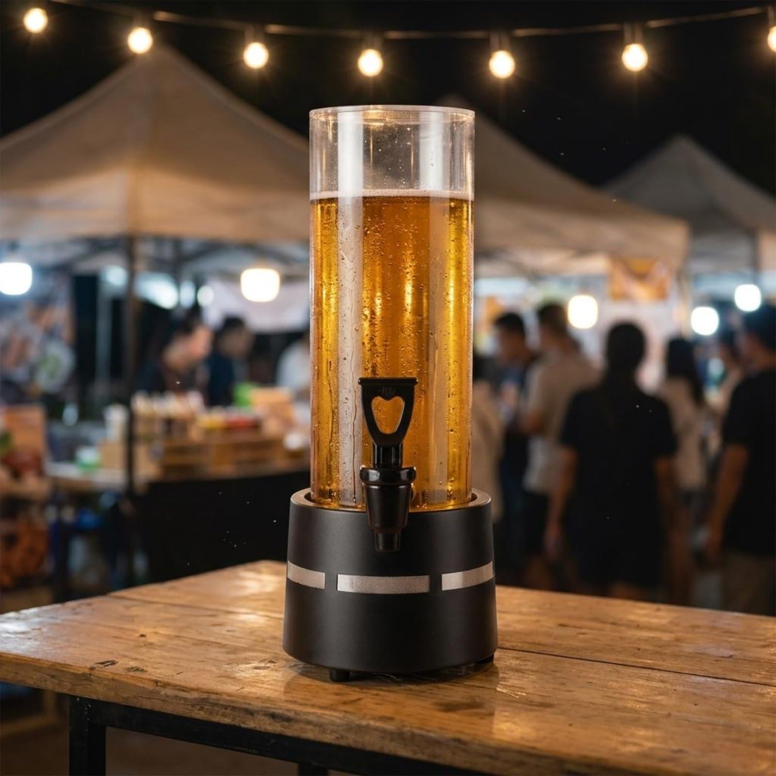 3 Litri Torre Birra Luminosa Materiale Trasparente Dispenser Birra 3 Litri Ricaricabile Attrezzatura da Bevande per Bartender, Sing-Along, Bar, Rotondo Cilindrico Colorato, 2L