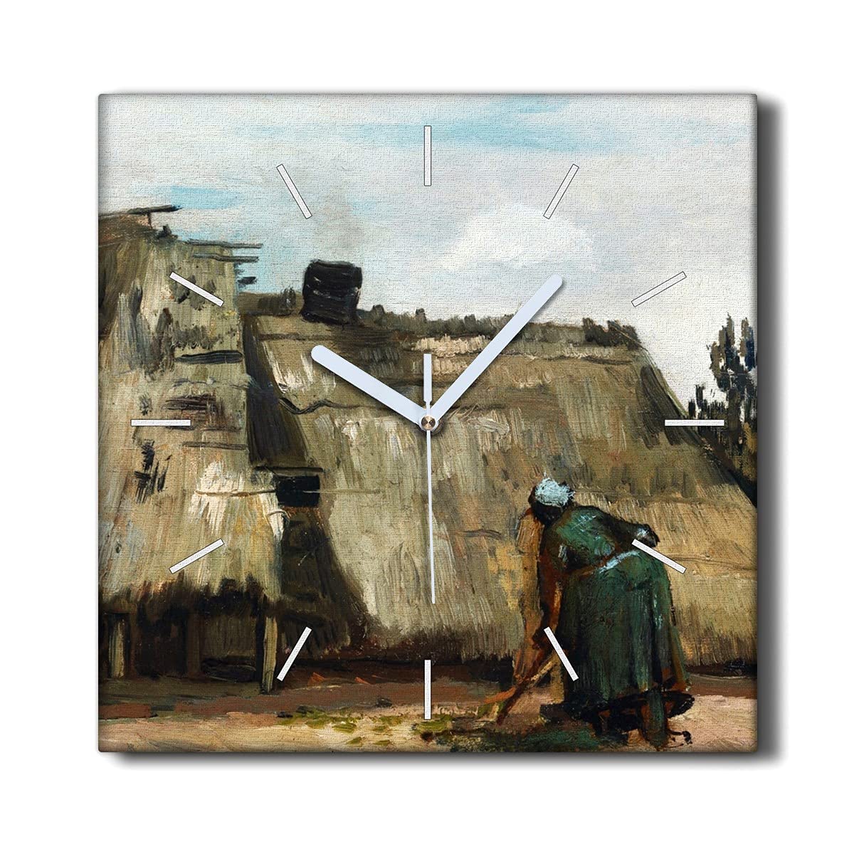 Horloge sur toile decoration murale de salon 30x30cm sans tic tac Coloray