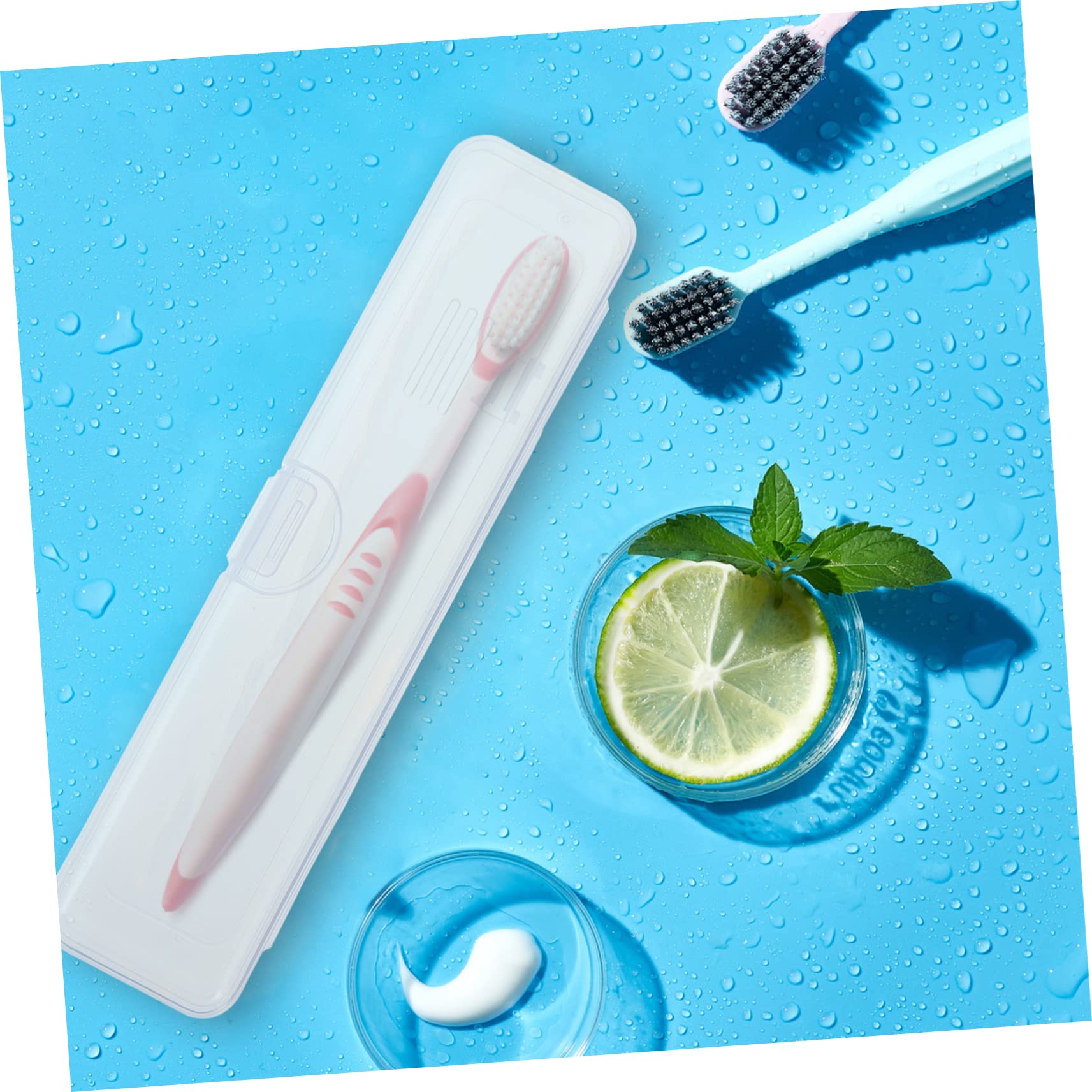 Zerodeko 9pezzi Scatole Porta Spazzolino Da Viaggio Trasparenti e Traspiranti Organizer Per Spazzolino e Dentifricio Per Viaggi e Ufficio