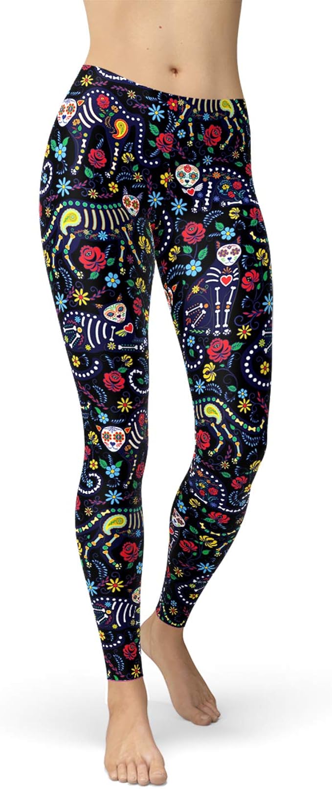 Amazon.com: Leggings de gato con calavera de azúcar para mujer, con  estampado de gatos muertos, cintura media, pantalones negros :  Satori_Stylez: Ropa, Zapatos y Joyería