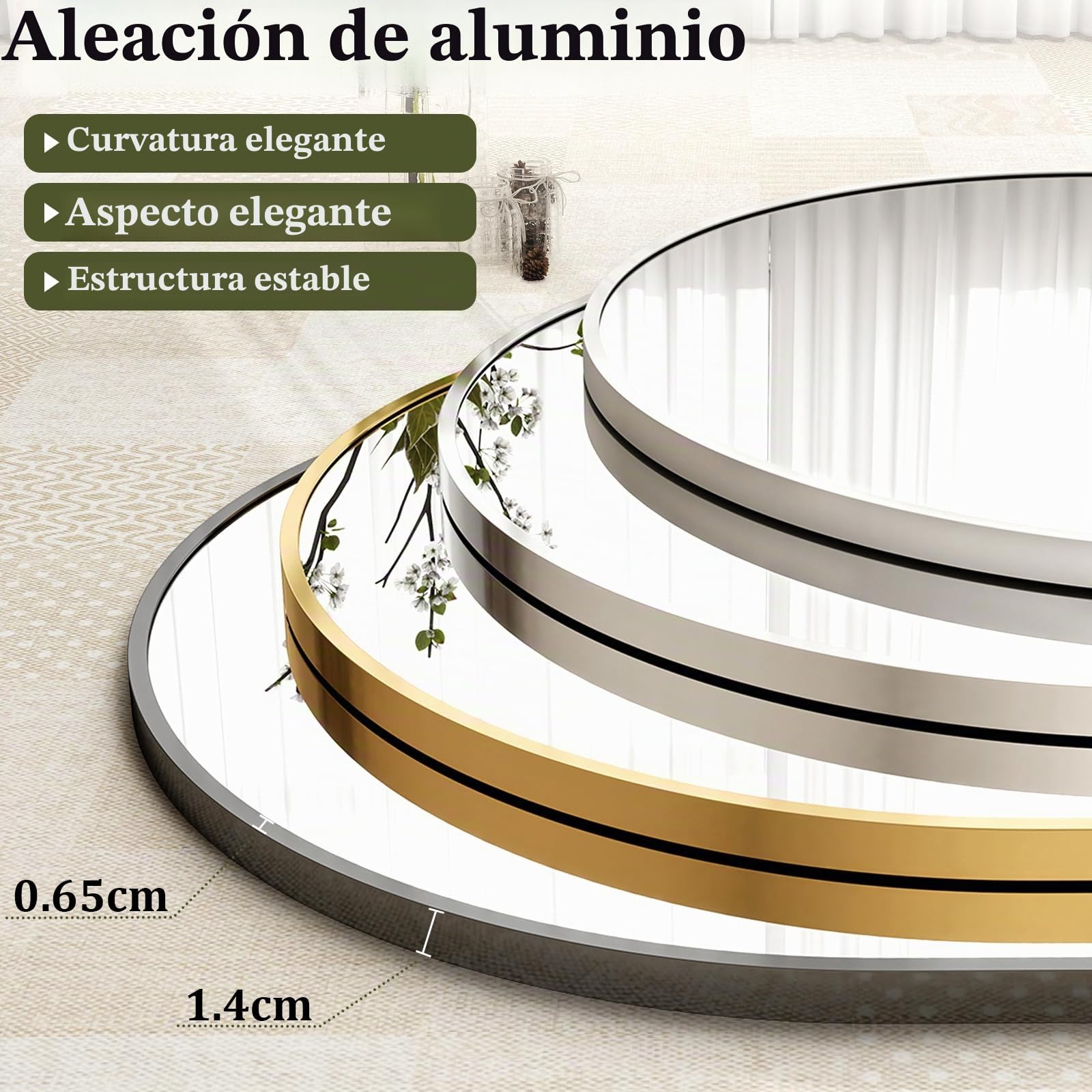 BEAUTYPEAK Espejo de cuerpo entero 165 x 60 cm blanco arco para colgar