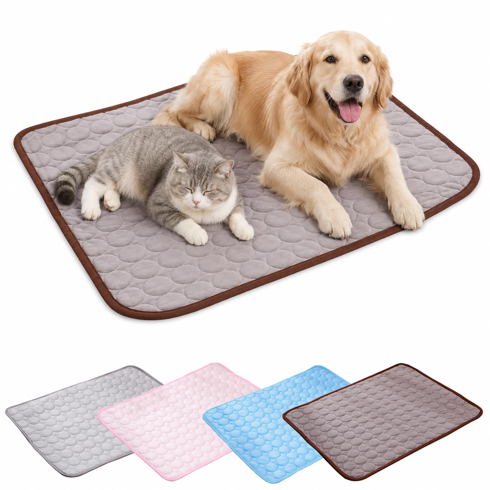 Outdoor Cooling Mat for Dogs Ice Silk, Dog Cooling Mat for Indoor，brown：XS