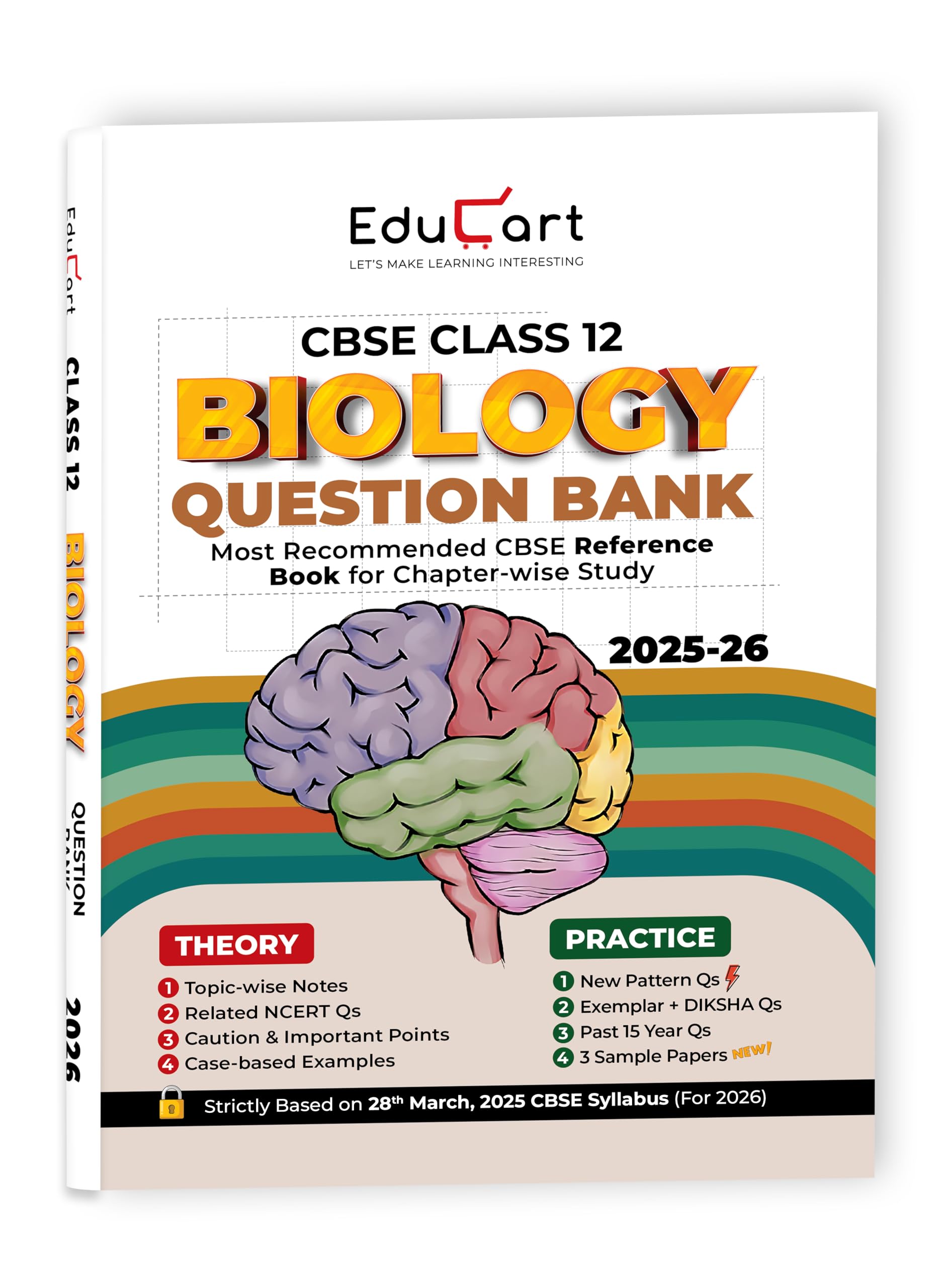 Educart CBSE Class 12 Biology Question Bank 2025-26 on new Syllabus 2026 (Includes Past Years Solved Questions)