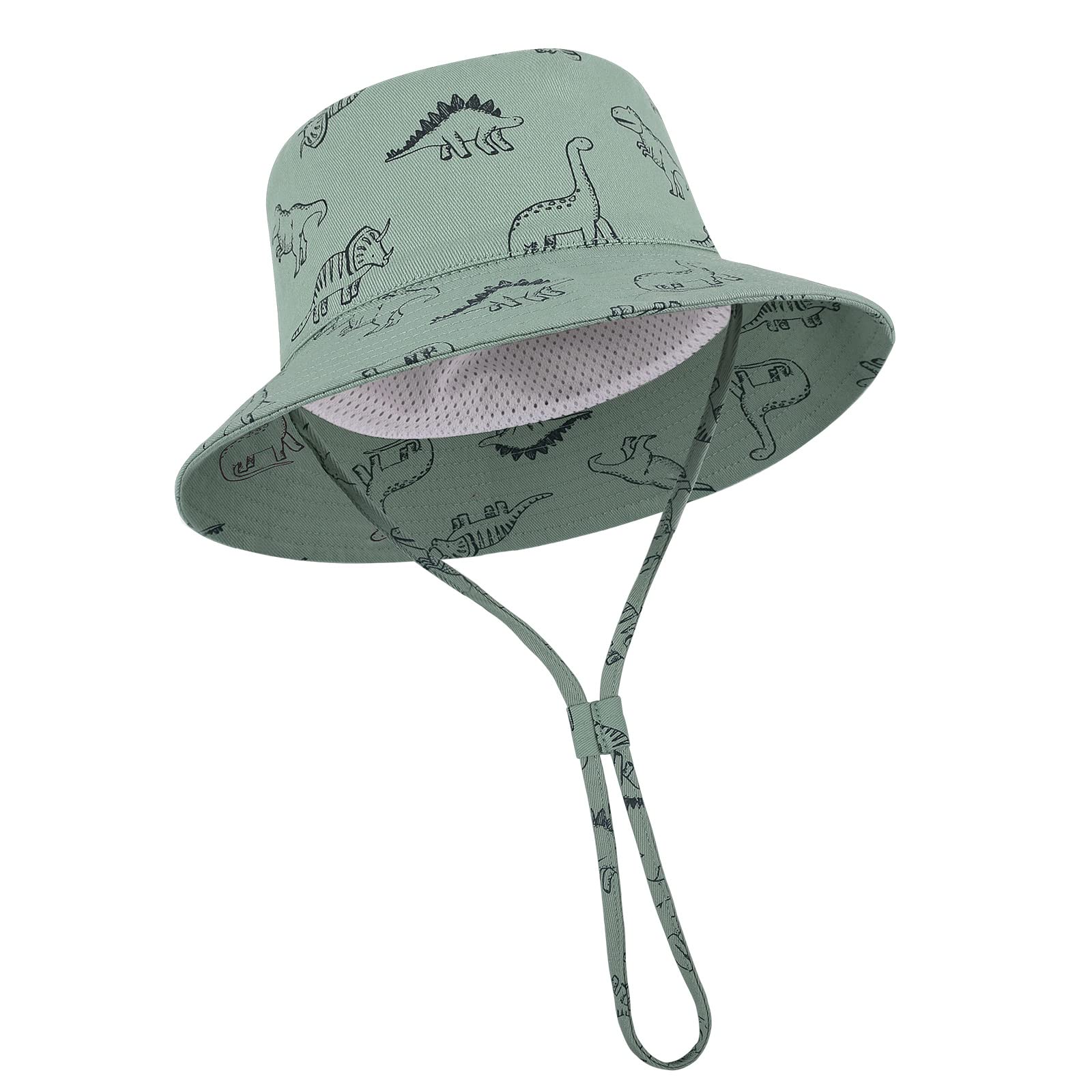 TOMEEK Sombrero de Sol para Bebé Gorro Bebe Verano Gorra Pescador Protección Solar Bebé Niños y Niñas UPF 50+ Gorra Playa Plegable con Correa Ajustable para la Barbilla y ala Ancha