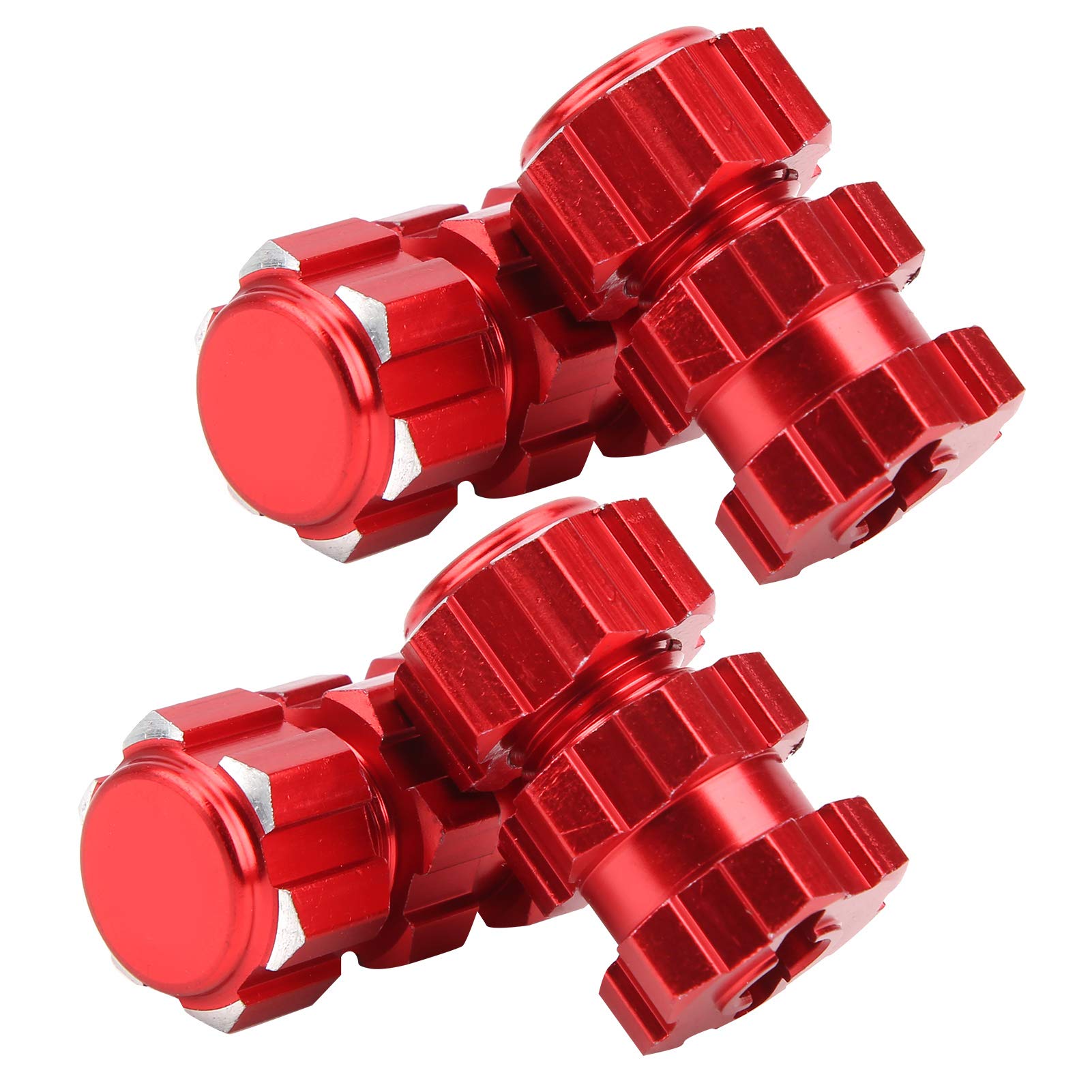 VGEBY Extension Combiner RC Nuts, 17mm Hex Adapter Nuts Splined Wheel Hubs Extension Combiner Fit for MAXX 1/10 RC Car (Red)
