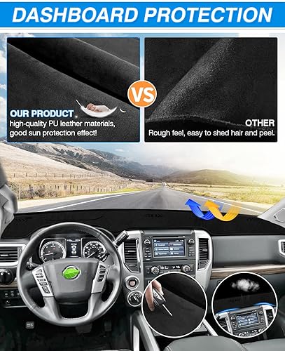 Miniatura 4 de Cartist Cubierta de tablero, accesorios de auto, tapete antideslizante, antirreflejos (gamuza negra)