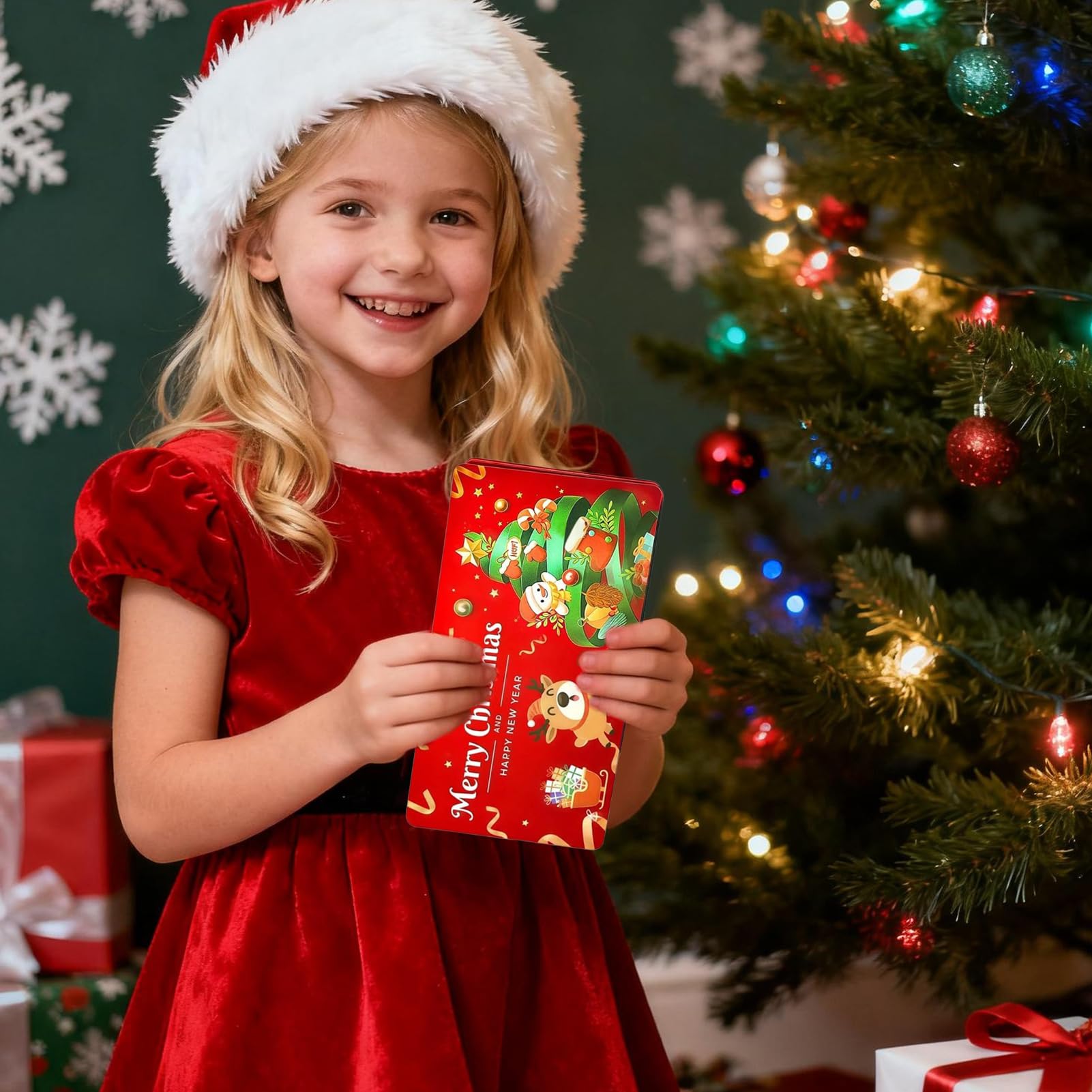 Genérico Tarjetas Portamonedas De Navidad - Tarjeta De Felicitación DIY con 6 Ranuras | sobre De Dinero para Vacaciones Y Año Nuevo,para Adultos, Familia, Amigos, Hombres Y Mujeres