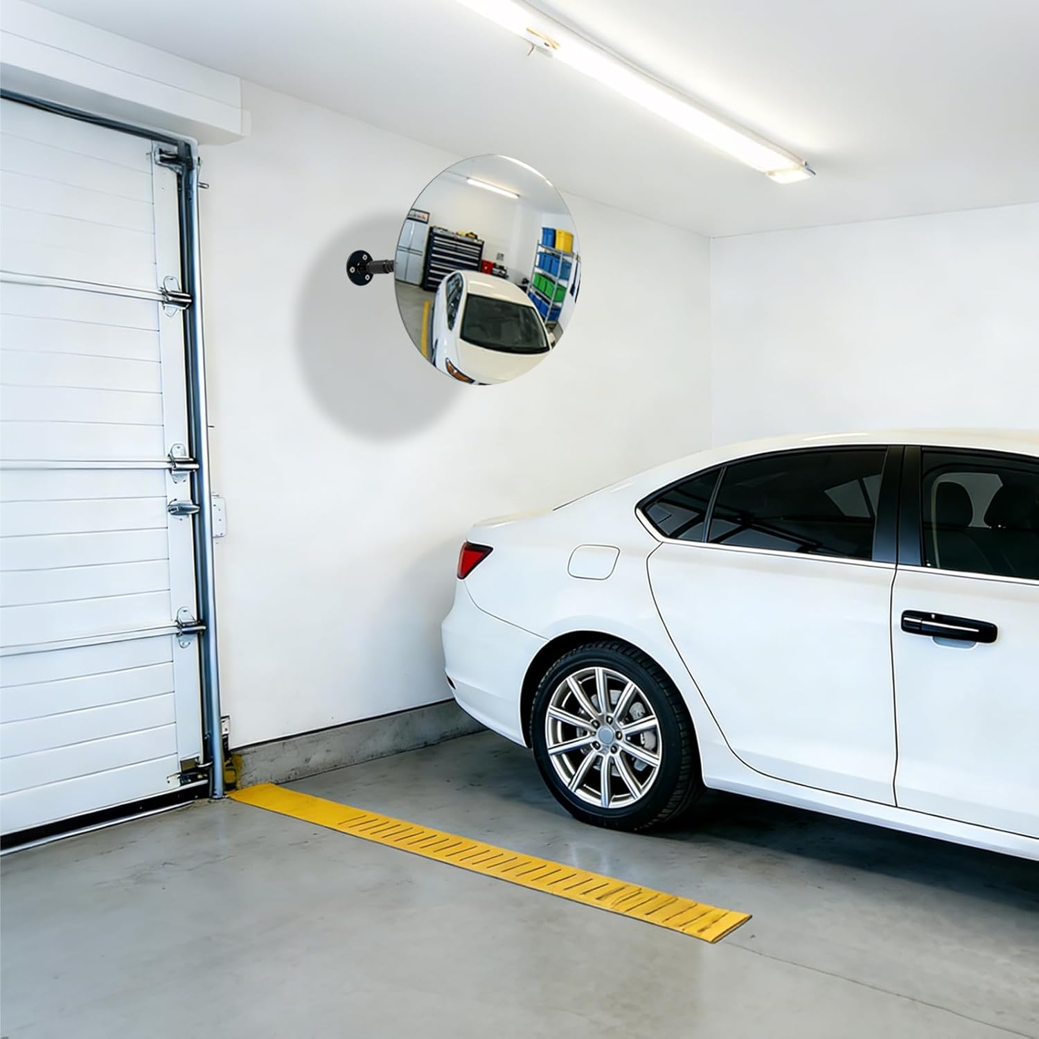 17.3 Inch Frameless 2mm Thick Acrylic Convex Mirror for Driveway & Garage Safety, Weatherproof Security Mirror for Parking & Blind Corners, Wall Mount Road Safety