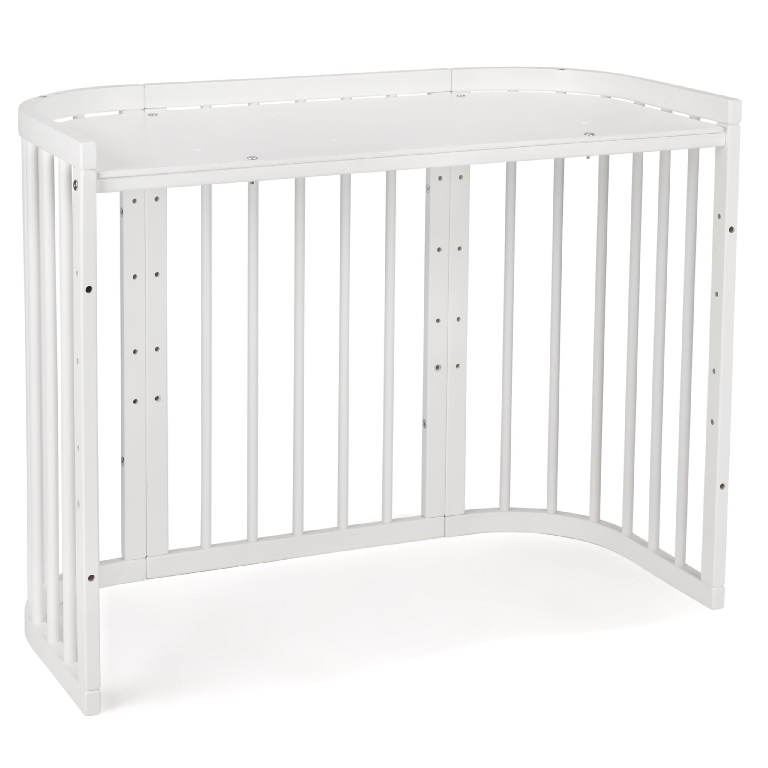 Waldin Lettino Bebè 5 in 1, Culla Co Sleeping, Materasso, Legno Bianco | Ventilato, Base Regolabile su 5 Livelli
