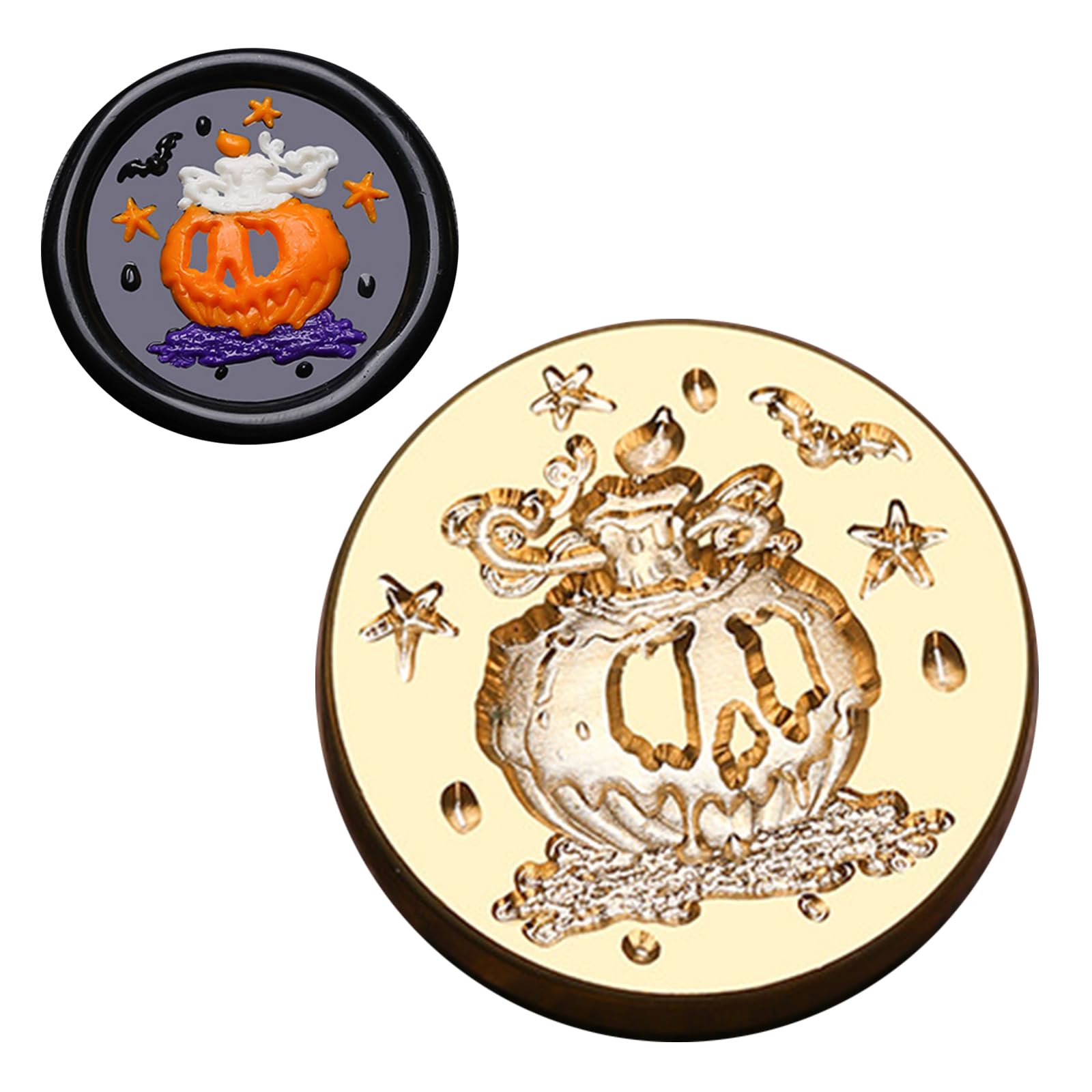 oringnat Halloween Series Waxed Seal Stamp Witch Sealing Waxed Stamp for Invitation Envelopes Cards Scrapbooking